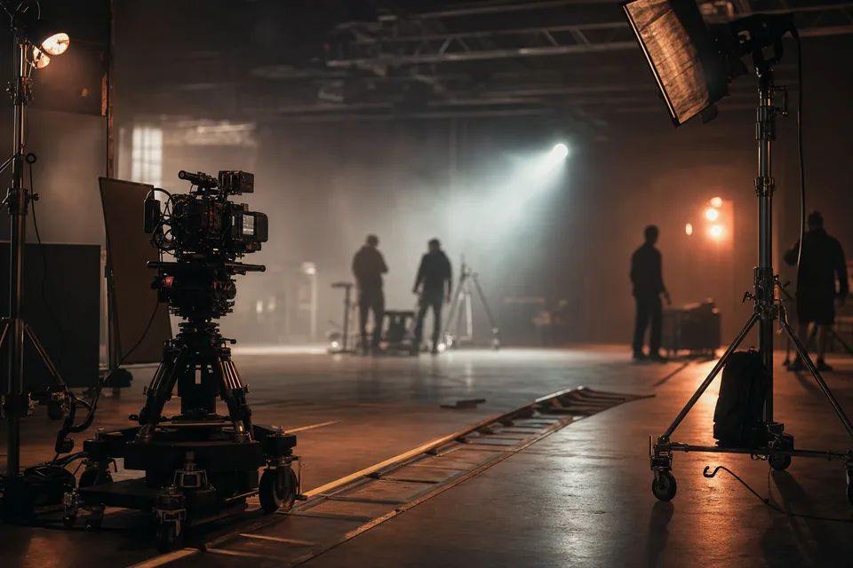 SuperHired film still, in production